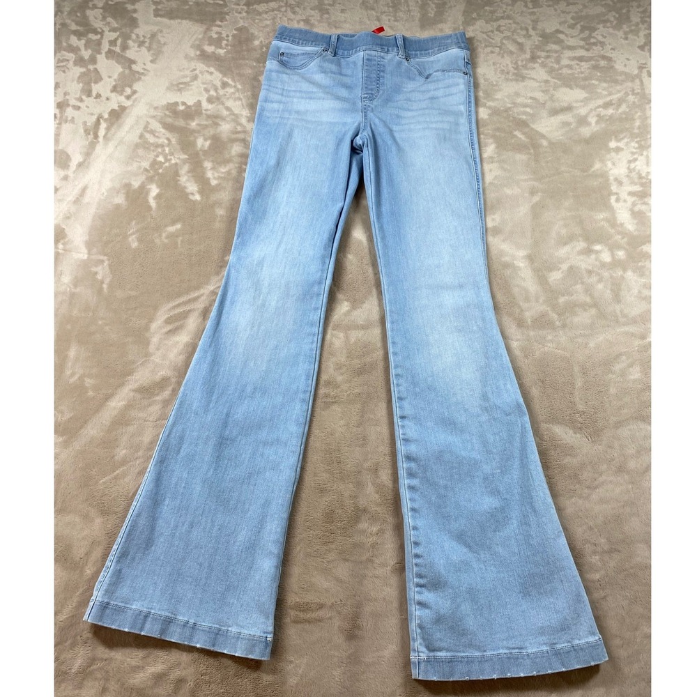 Spanx Womens Flare Denim Leggings Retro Light Wash Pull On Blue Stretch Medium